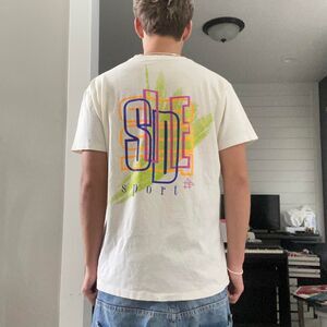 Sideout Men's White and Cream T-shirt